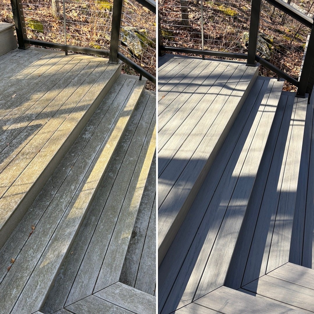 Before and After Deck Washing Wintergreen, VA